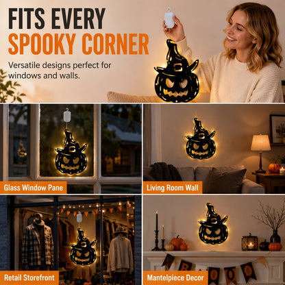 Halloween-Lichterketten für Türen und Fenster