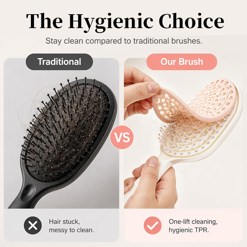 Abnehmbare, selbstreinigende und belüftete Haarbürste für Damen