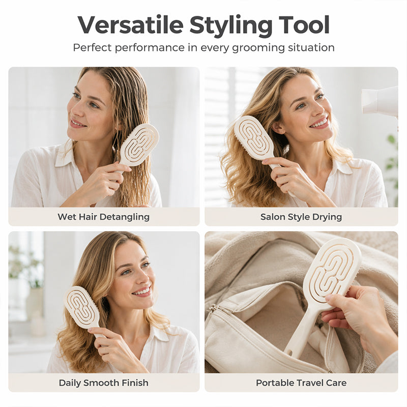 Abnehmbare, selbstreinigende und belüftete Haarbürste für Damen