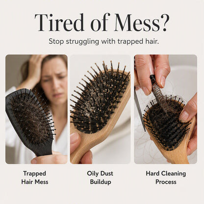 Abnehmbare, selbstreinigende und belüftete Haarbürste für Damen