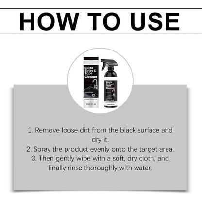 🚿JETZT 50 % RABATT! Kalkentferner-Spray für schwarze Waschbecken und Wasserhähne, Spray zur Entfernung hartnäckiger Wasserflecken, Reiniger für Badarmaturen ohne Schrubben für Wasserhähne, Waschbecken und Duschflächen