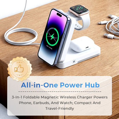 💯⚡Faltbare 3-in-1-Magnet-Ladestation für Alltagsgeräte