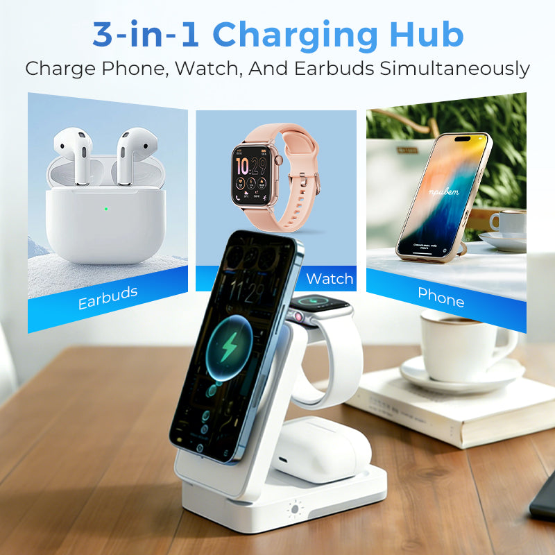 💯⚡Faltbare 3-in-1-Magnet-Ladestation für Alltagsgeräte