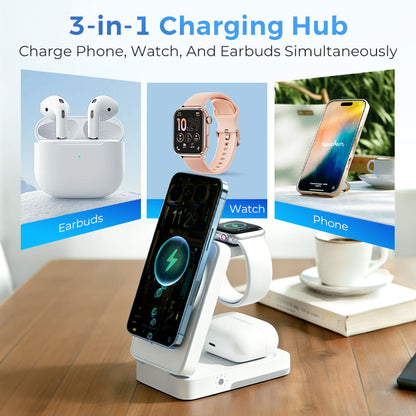 💯⚡Faltbare 3-in-1-Magnet-Ladestation für Alltagsgeräte
