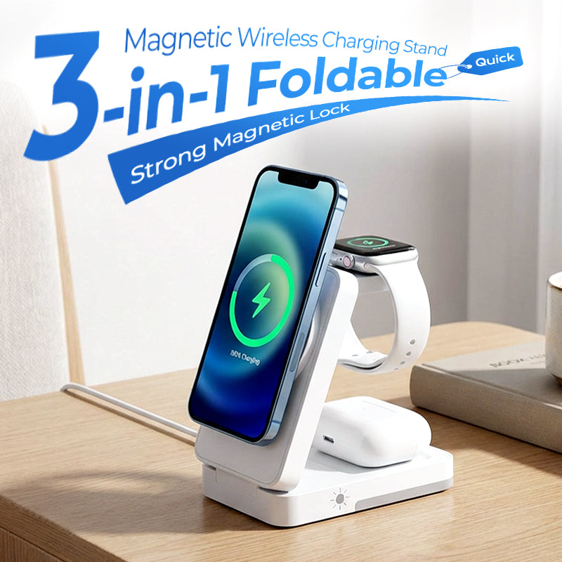 💯⚡Faltbare 3-in-1-Magnet-Ladestation für Alltagsgeräte