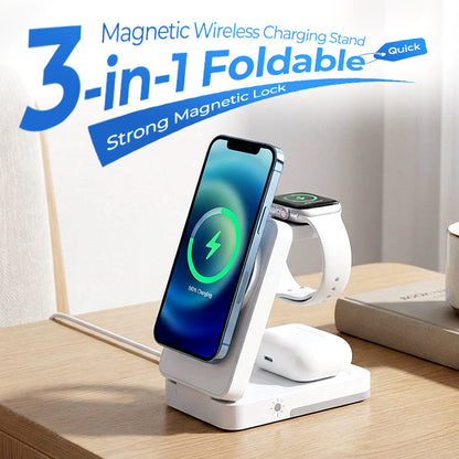 💯⚡Faltbare 3-in-1-Magnet-Ladestation für Alltagsgeräte