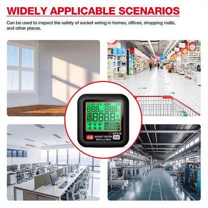 GFCI/RCD-Steckdosenprüfer mit LCD-Display