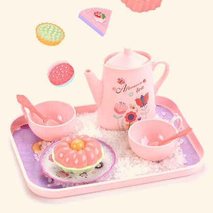 🍵 BLITZANGEBOT: 50% RABATT! 🦄 Kinder-Teeservice Spielzeug – PP/PS – 17-teilig Tragbar für Kinder ab 3 Jahren – Fantasiespiel & Teeparty 🎀