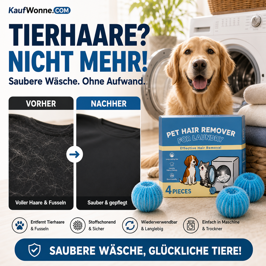 🔥🎁 2+1 GRATIS!!🥳💞 50K+ VERKAUFT! ⚡🐾Wiederverwendbare Waschkugeln zum Entfernen von Tierhaaren