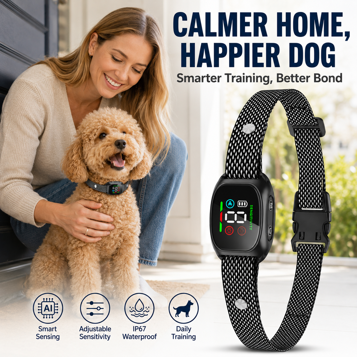 Intelligentes Anti-Bell-Halsband für Hunde