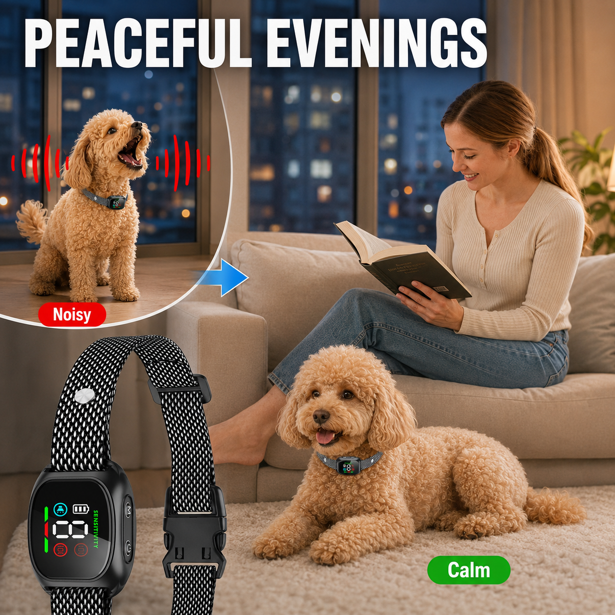 Intelligentes Anti-Bell-Halsband für Hunde