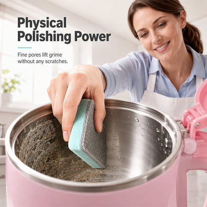 🧽Kalk-Polierschwamm Magic Eraser – Chemiefreies Entkalken, Kratzfest, Hochdicht, für Wasserkocher & Spülen