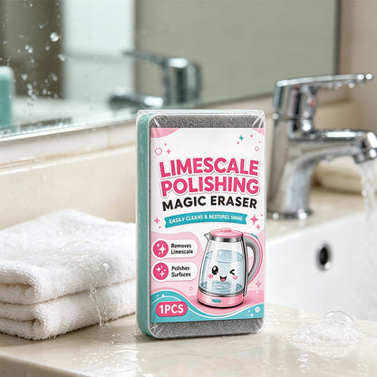 🧽Kalk-Polierschwamm Magic Eraser – Chemiefreies Entkalken, Kratzfest, Hochdicht, für Wasserkocher & Spülen