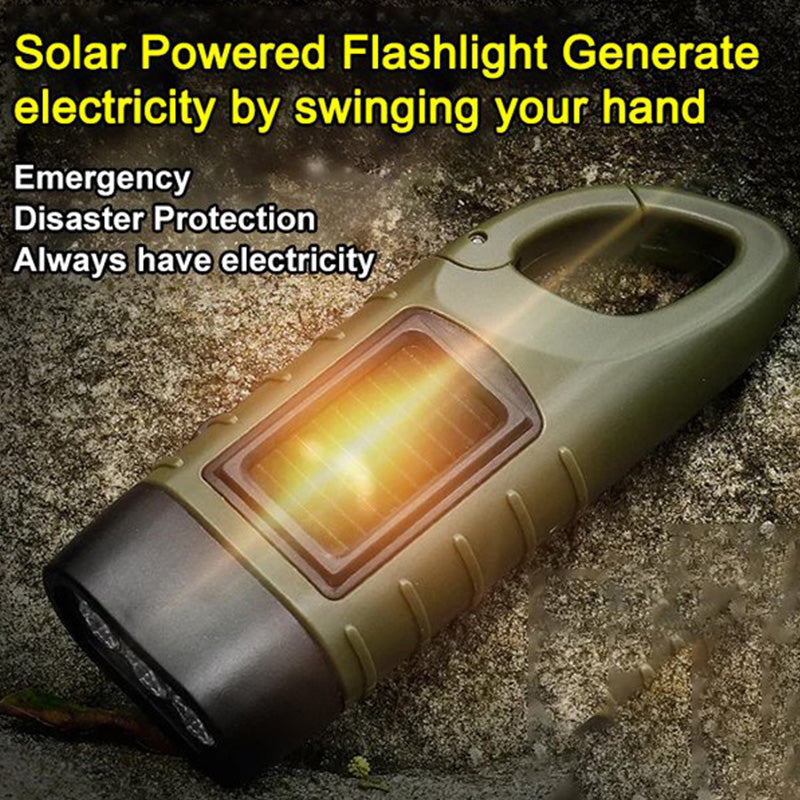 🔦 Solar- + Kurbeltaschenlampe | Outdoor-Notfallbeleuchtung