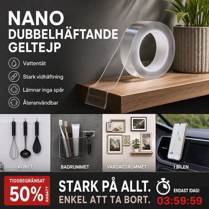 📦 2 KAUFEN, 1 GRATIS! 🔧 Nano-Klebeband – Hinterlässt keine Spuren, wiederverwendbar und transparent – perfekt für alle Oberflächen